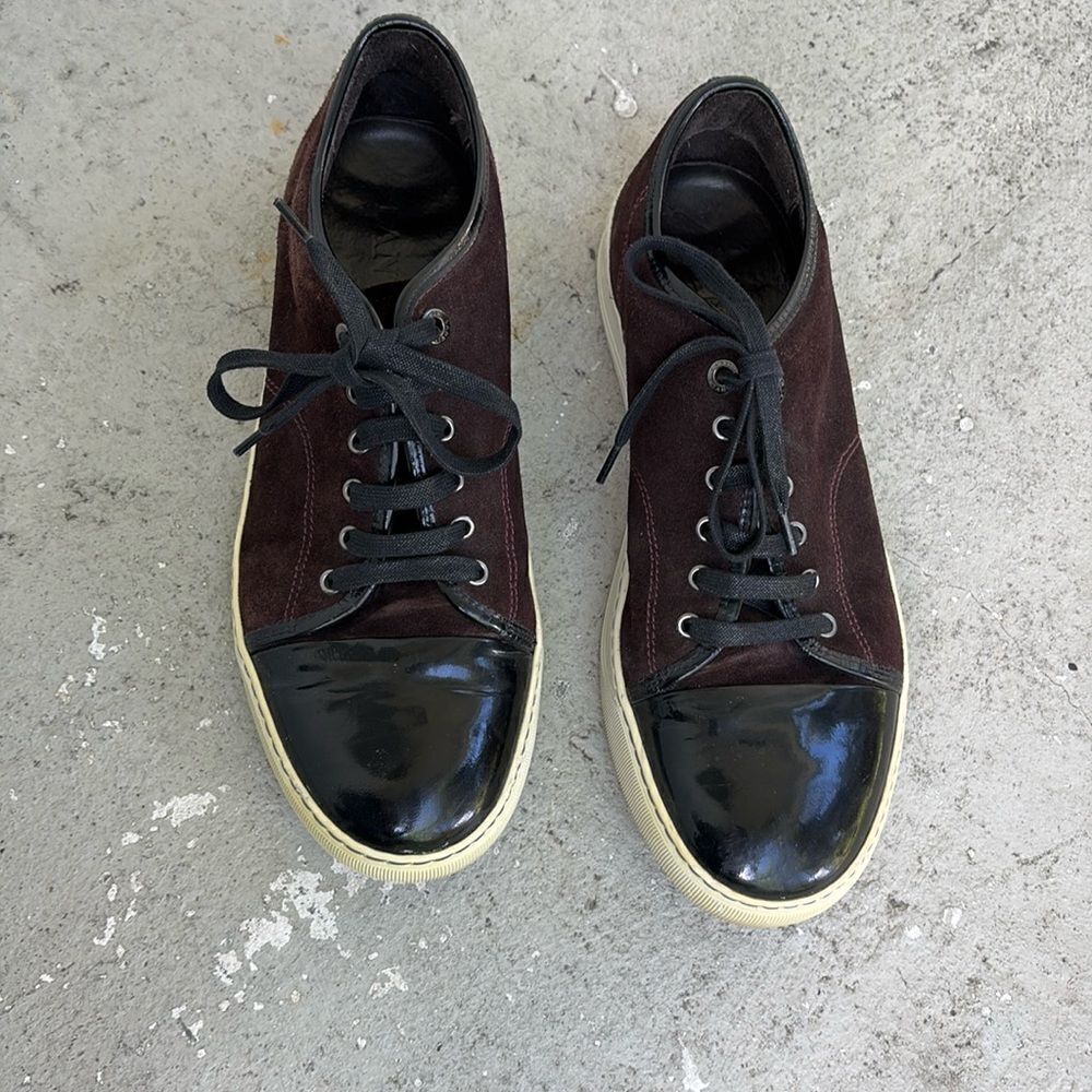 Lanvin toe cap suede sneakers